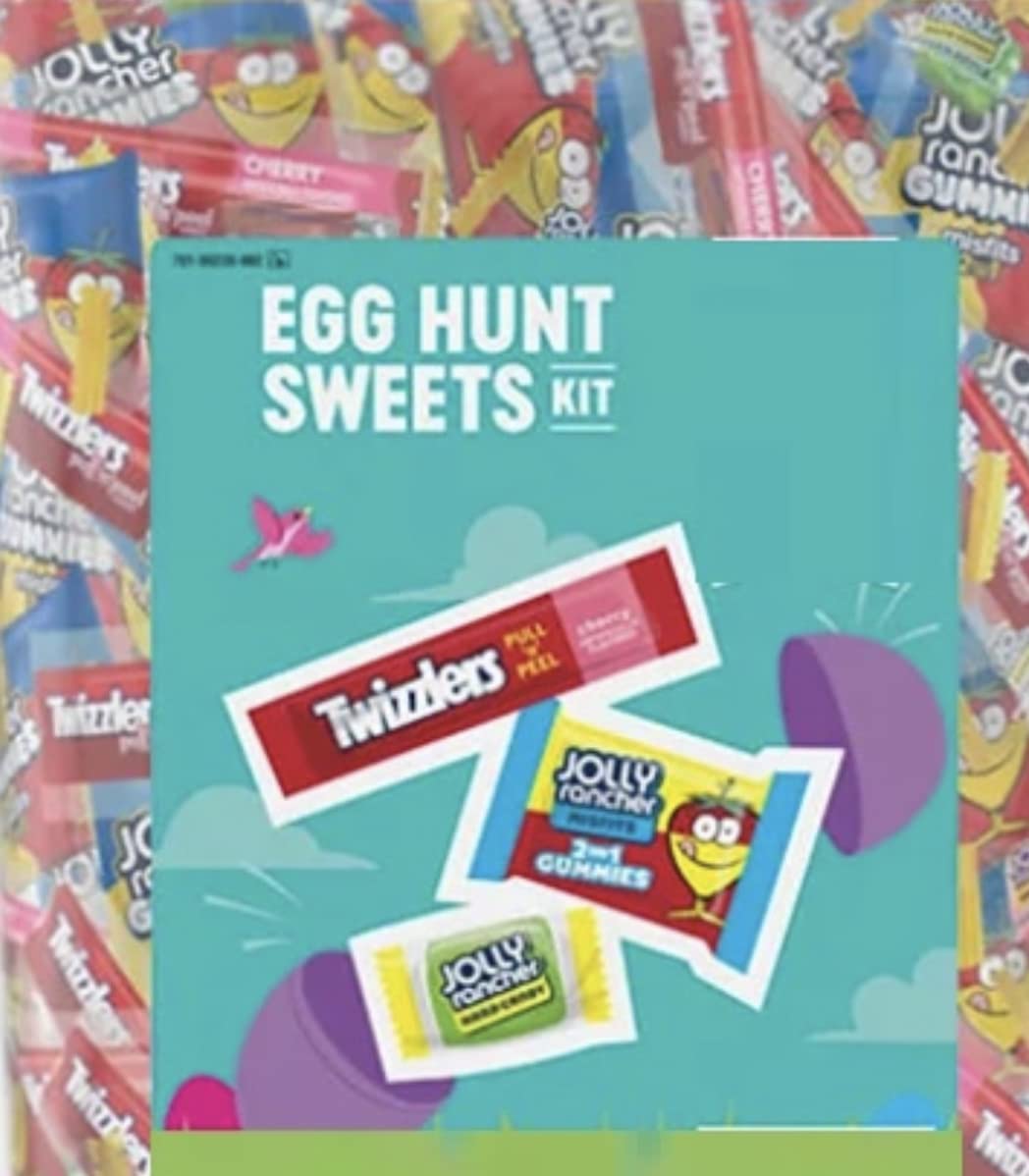 Easter Candy Ultimate Egg Hunt Bulk Assorted Party Mix Individually Wrapped Basket Fillers- 3 LBS of Jolly Rancher Chews and Gummy MIsfits, Twizzler Cherry and Strawberry - Bonus Fote Magnet Included and Plastic Eggs