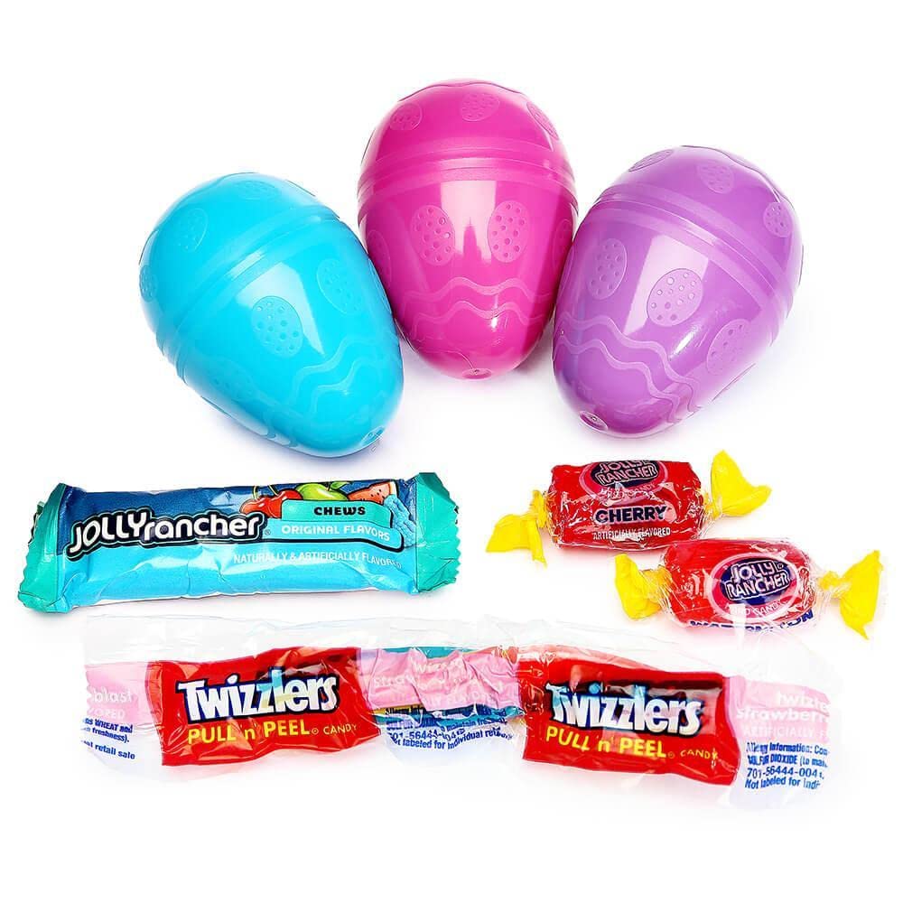 Easter Candy Ultimate Egg Hunt Bulk Assorted Party Mix Individually Wrapped Basket Fillers- 3 LBS of Jolly Rancher Chews and Gummy MIsfits, Twizzler Cherry and Strawberry - Bonus Fote Magnet Included and Plastic Eggs